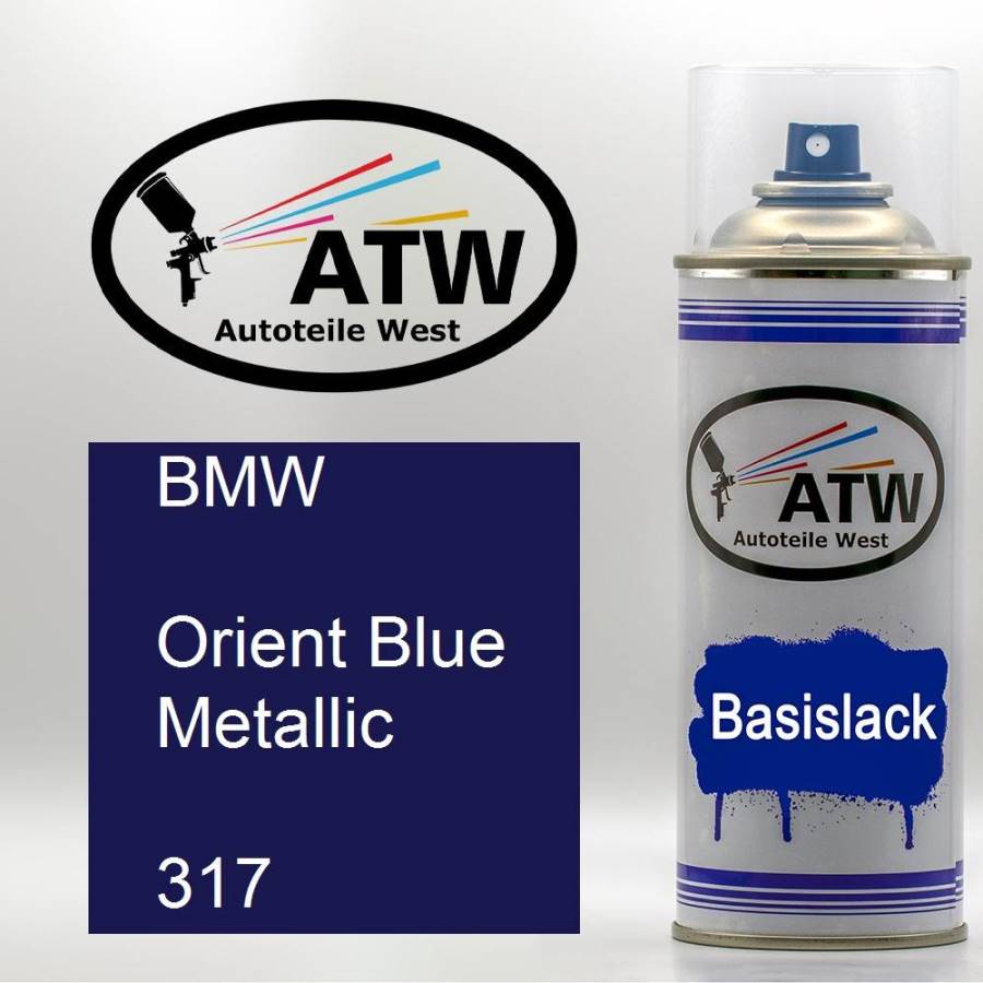 BMW, Orient Blue Metallic, 317: 400ml Sprühdose, von ATW Autoteile West.